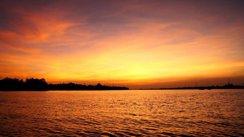 メコン川の夕日